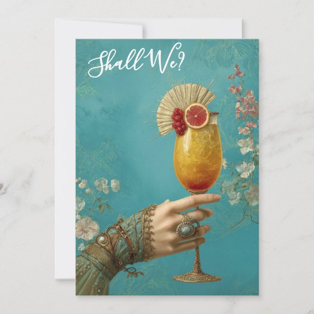 *~* A101 Cocktail PHOTO  Ornate 24 BACHELORETTE Invitation (Front)