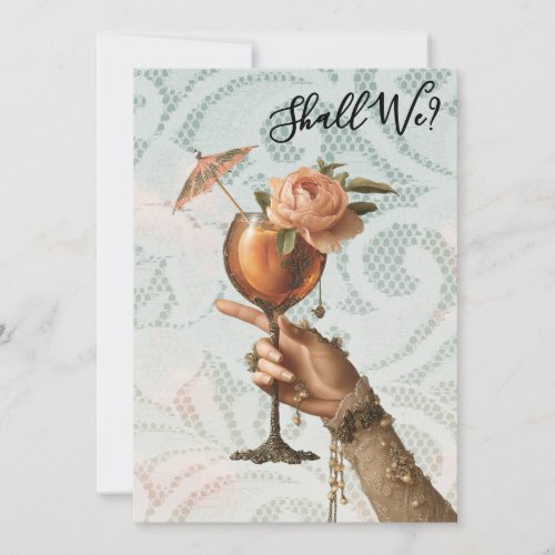 *~* A101 Ornate Cocktail PHOTO 3  BACHELORETTE Invitation