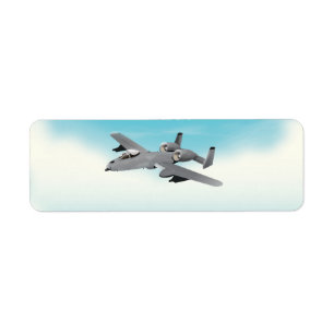 A10 Military Plane Illustration Label