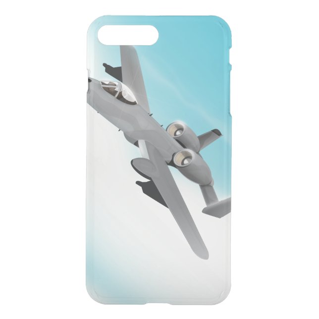 A10 Military Plane Illustration Uncommon iPhone Case (Back)