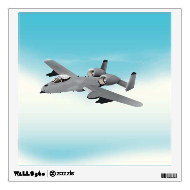 A10 Military Plane Illustration Wall Sticker (Front)