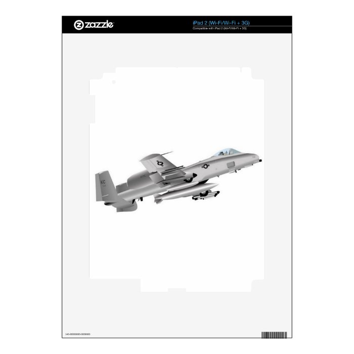 A10 thunderbolt jet design decals for the iPad 2