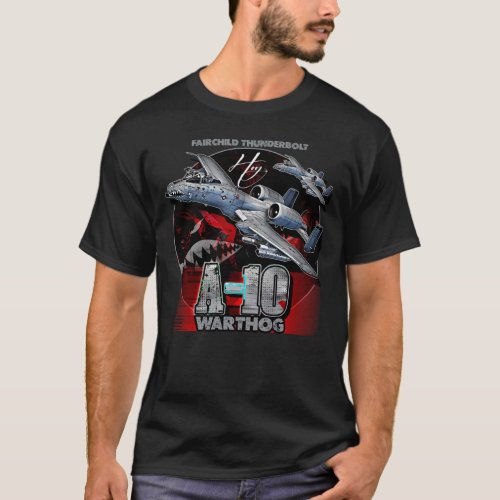 A10 Warthog Fairchild Thunderbolt USAF Fighter Air T_Shirt