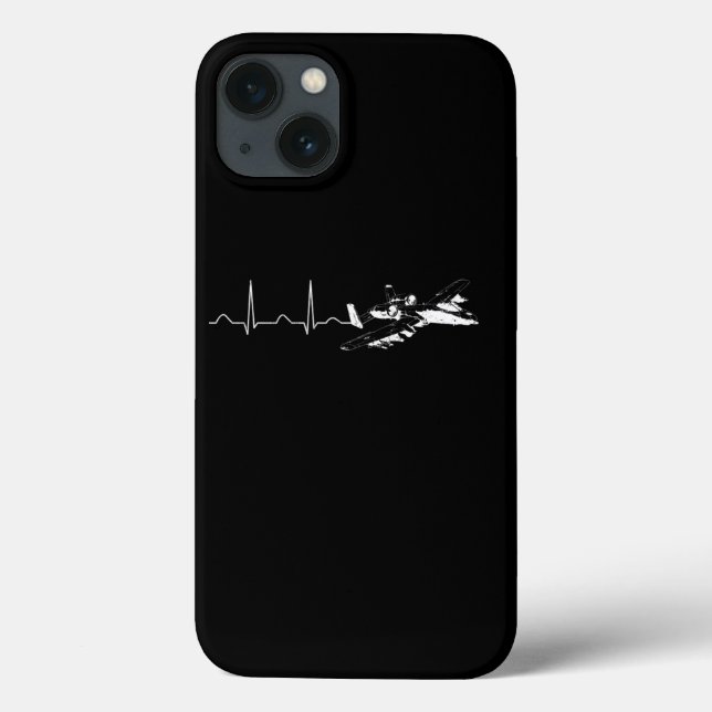 A10 Warthog Pilot Heartbeat Flying Gift Tee Case-Mate iPhone Case (Back)