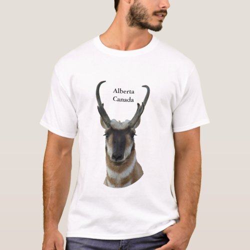 A19 Pronghorn Antelope Dark Face Buck Head Shot T_Shirt