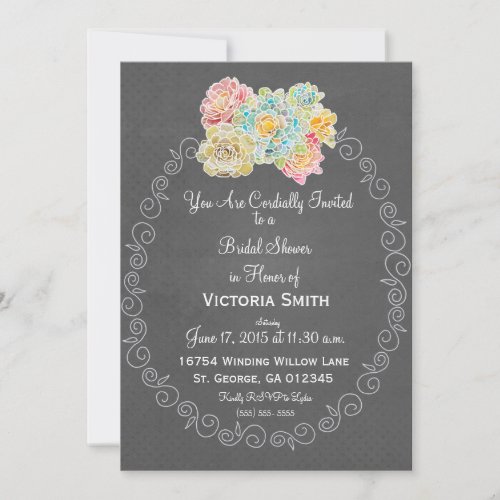 A1 Best Chalkboard Corresponding Bridal Shower - Announcements