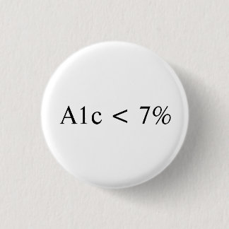 A1c < 7% pinback button