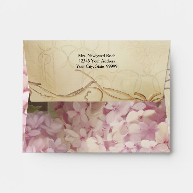 A2 4.5 x 5.5 Beautiful Floral Vintage Hydrangeas Envelope (Back (Top Flap))