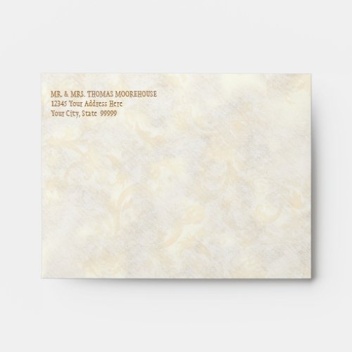 A2 Beach Sand Damask Conch Shell Custom Envelopes