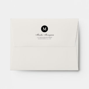 #A2 - Black & Cream Monogram (Black inside) Envelope