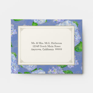 A2 Matching Envelopes Blue Hydrangea Lace Floral