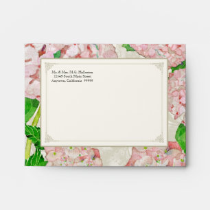 A2 Matching Envelopes Pink Hydrangea Lace Floral