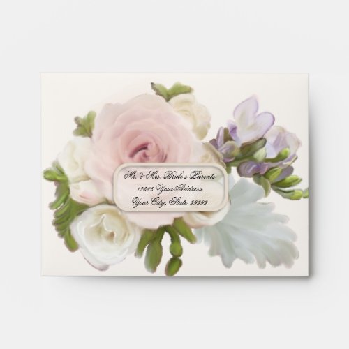 A2 RSVP Response Card Rose Freesia Floral Weddings Envelope