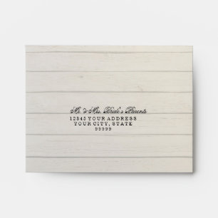 A2 RSVP Response Card Wood Pink Hydrangeas Floral Envelope