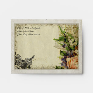 A2 Thank You Envelope Yellow Song Bird Cage Floral
