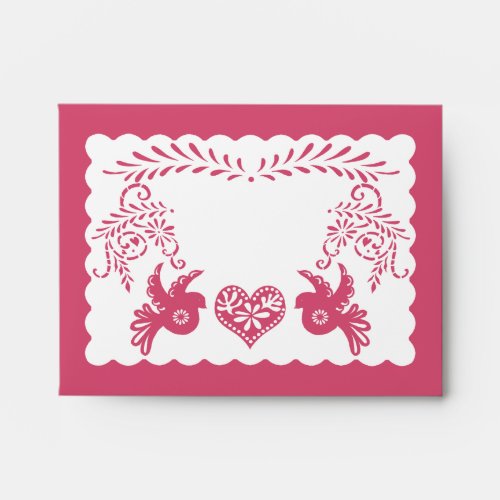 A2 Thank You Papel Picado Pink Fiesta Wedding Envelope