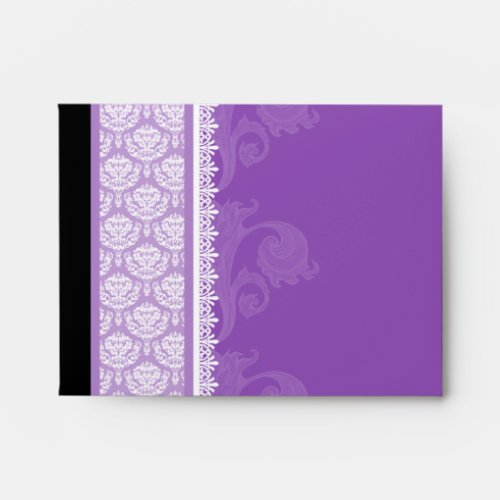 A2 Violet Purple One_Side Damask Envelopes