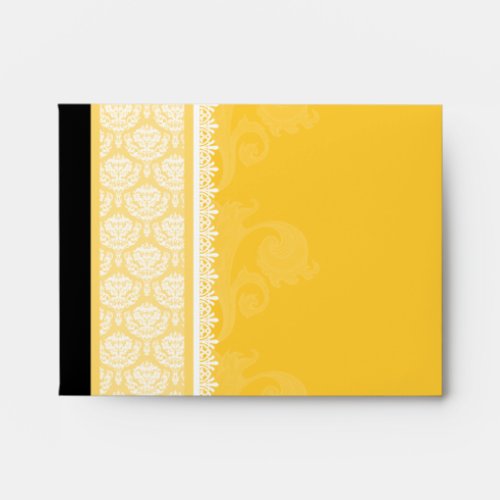 A2 Yellow Gold One_Side Damask Envelopes