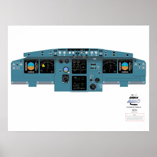 A320 Forward Panel Poster