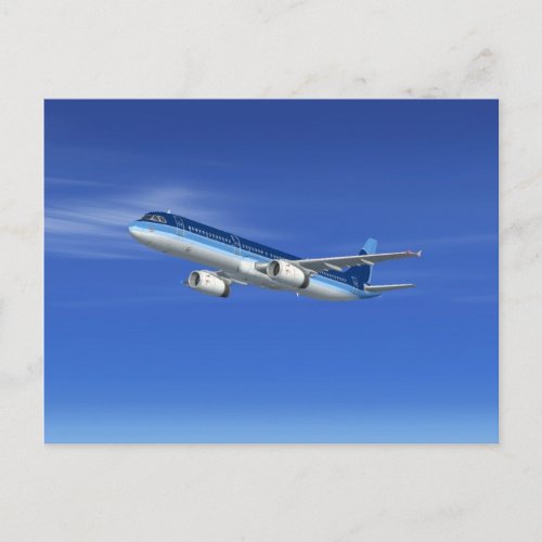 A321 Jet Airliner Aircraft Postcard