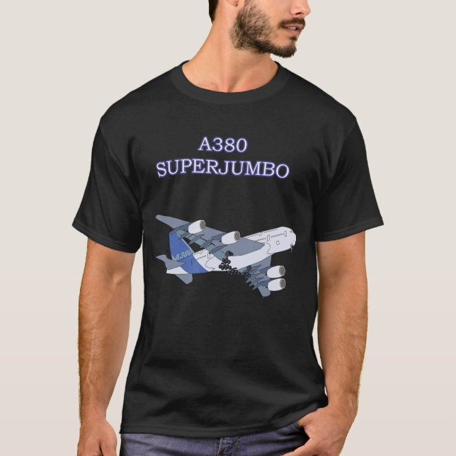 A380 Super Jumbo Airplane Adult Kids Children Plan T-Shirt (Front)