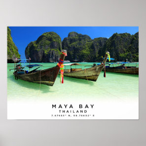 A3 Maya Bay | Maya Beach | Ko Phi Phi | Thailand Poster