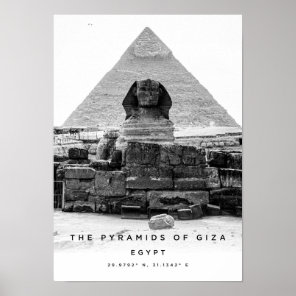 A3 Pyramids Of Giza Egypt Coordinates Poster