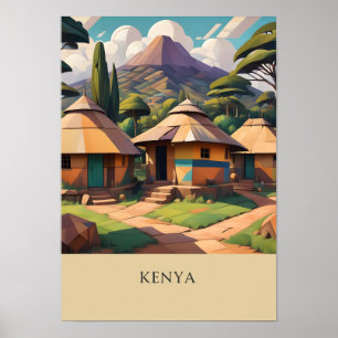 A3 sized poster of traditional Kenyan countryside 