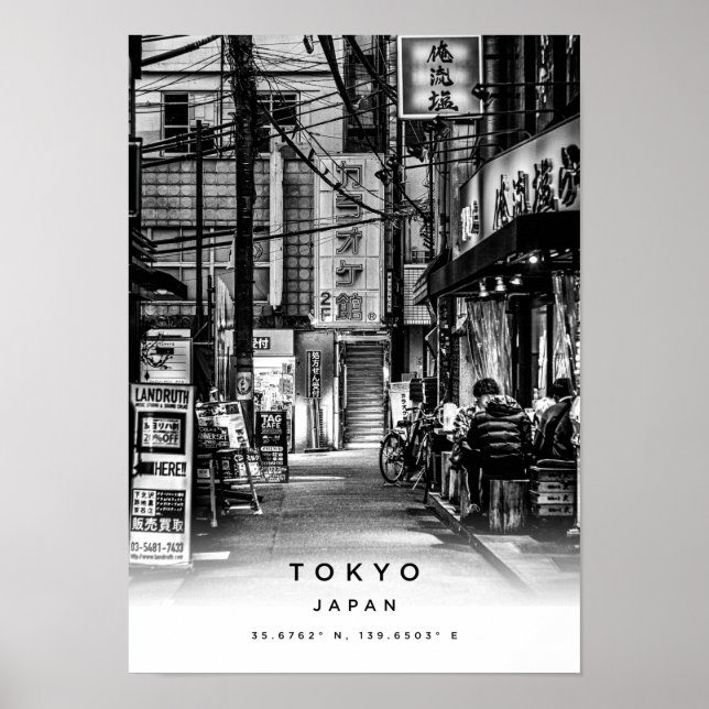 A3 Tokyo Japan Coordinates Poster (Front)
