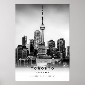 A3 Toronto Canada Coordinates Poster