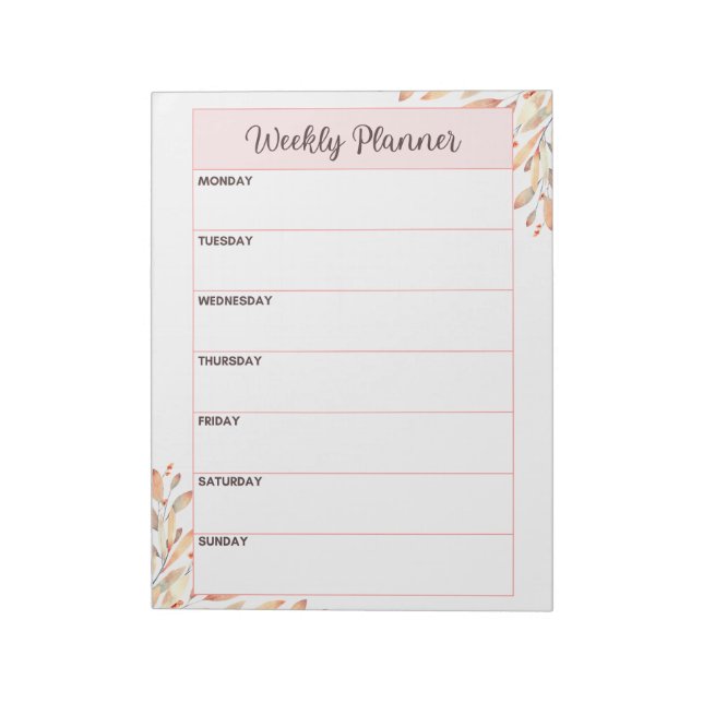 A4 Weekly Planner Notepad (Rotated)