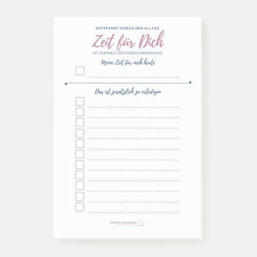 A5 To Do List TIME FOR YOU Post_it Notes