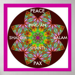 A60 Different Language Peace Poster