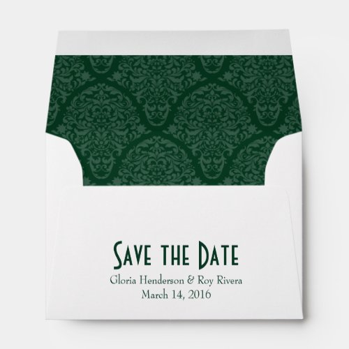 A6 4x6 Dark Green White Save the Date Envelopes