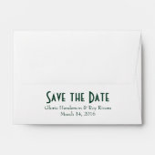 A6 4x6 Dark Green White Save the Date Envelopes (Back (Top Flap))