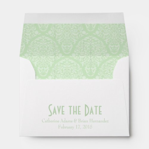 A6 4x6 Mint Green White Save the Date Envelopes