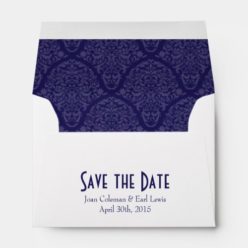 A6 4x6 Navy Blue White Save the Date Envelopes