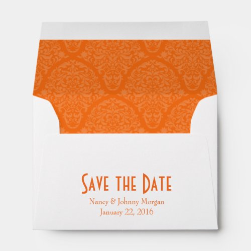 A6 4x6 Orange White Save the Date Envelopes