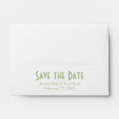 A6 4x6 Sage Green White Save the Date Envelopes (Back (Top Flap))