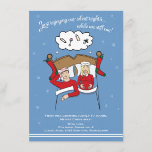 A6 Christmas Card Pregnancy Announcement - Blonde