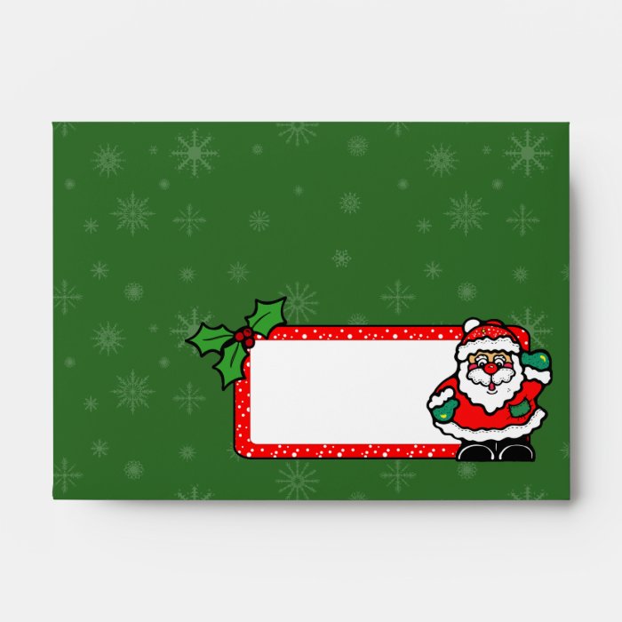 A6 Green Santa Claus Christmas Envelopes