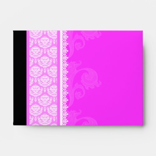 A6 Hot Pink One_Side Damask Envelopes