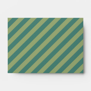 A6 Teal and Sage Green Striped Envelopes