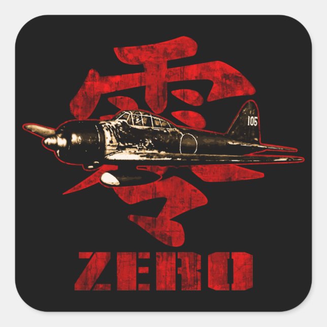A6M Zero Square Sticker (Front)