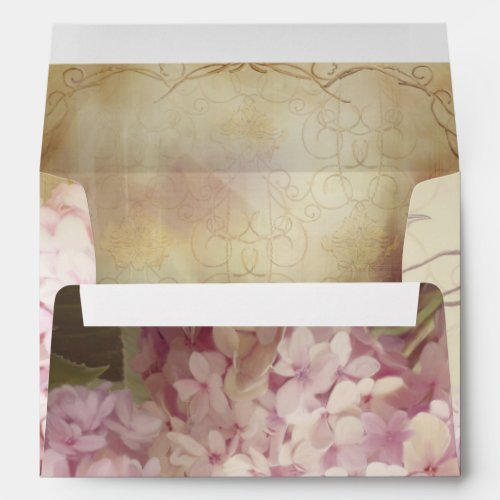 A7 5x7 Beautiful Floral Vintage Hydrangeas Wedding Envelope