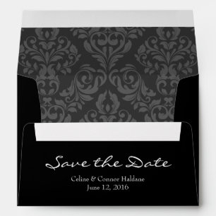 A7 5x7 Black Gray Save the Date Envelopes