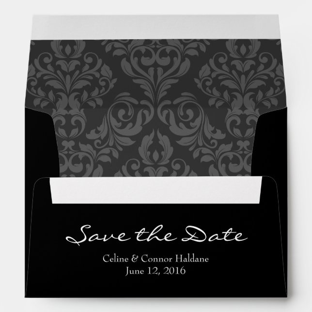 A7 5x7 Black Gray Save the Date Envelopes (Back (Bottom))