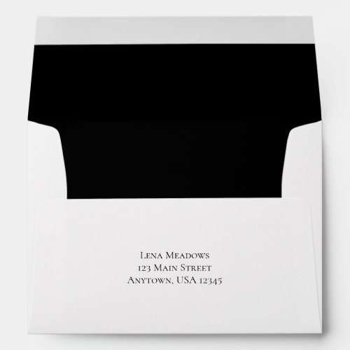 A7 5x7 Black White Return Address Envelopes