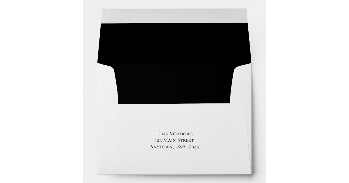 A7 5x7 Black White Return Address Envelopes