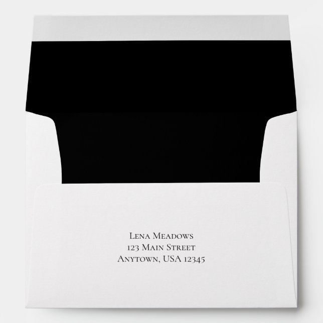 A7 5x7 Black White Return Address Envelopes (Back (Bottom))